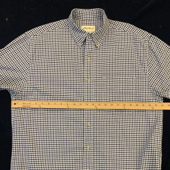 EDDIE BAUER SS All Cotton Checked Shirt - Picture 4 of 6